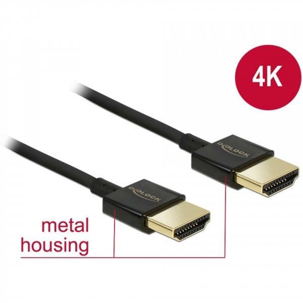 DELOCK HDMI male/male összekötő 3D 4K Slim Premium, 4.5m kábel