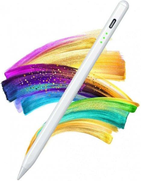 Stylus Pen univerzális érintős ceruza, telefon vagy tablethez, tölthető, 3
töltésjelző LED, kapacitív, fehér