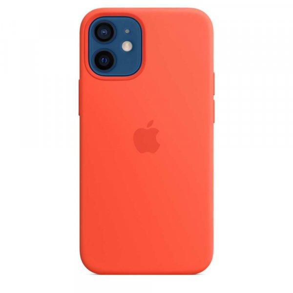 Apple iPhone 12 Mini MagSafe Szilikon Tok - Electric Narancs