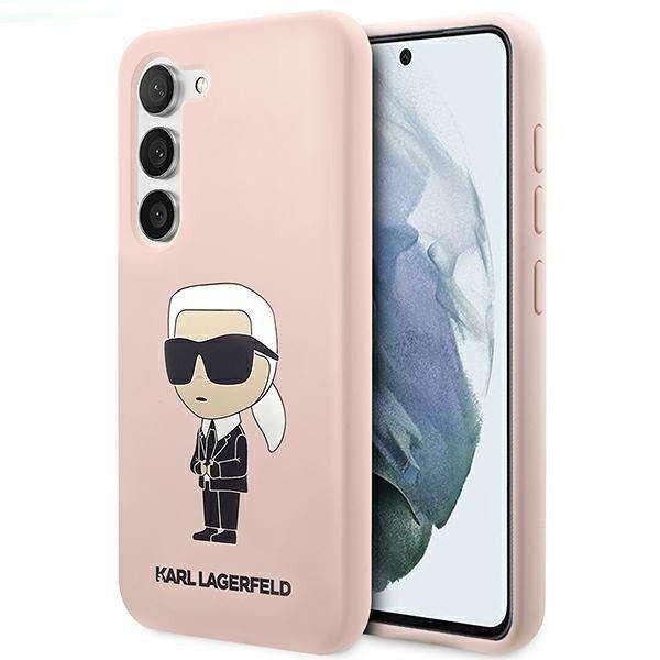 Karl Lagerfeld KLHCS23MSNIKBCP Samsung Galaxy S23+ S916 keménytok
rózsaszín/rózsaszín szilikon Ikonik