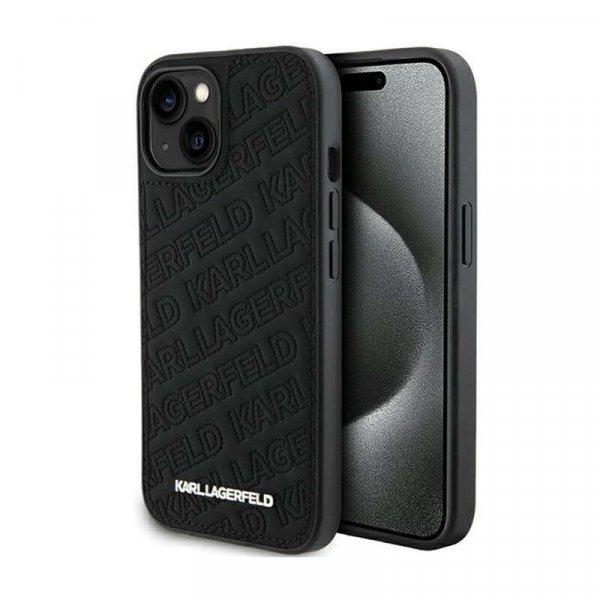 Karl Lagerfeld Quilted K Pattern - iPhone 15 telefontok fekete