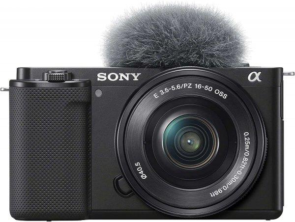 Sony ZV-E10 fényképezőgép + 16-50 mm f/3.5-5.6 Objektív - Fekete