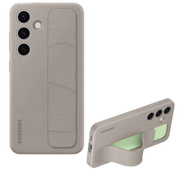 SAMSUNG szilikon telefonvédő (matt, beépített szíj) SZÜRKE Samsung Galaxy
S24 (SM-S921)