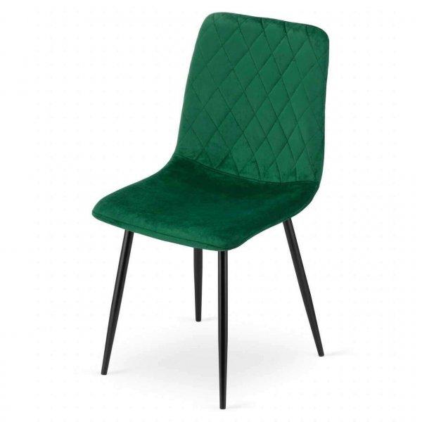 Skandináv stílusú szék, Torino, bársony, fém, zöld és fekete,
44.5x53x88.5 cm, 44.5x53x88.5 cm
