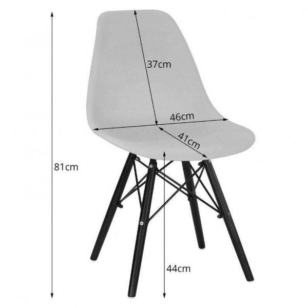 Skandináv stílusú szék, , Osaka, PP, fa, fekete-fehér, 46x54x81 cm,
46x54x81 cm