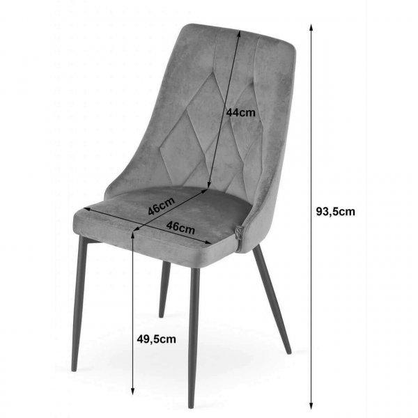 Skandináv stílusú szék, Imola, bársony, fém, zöld, 48.5x61x93.5 cm,
48.5x61x93.5 cm