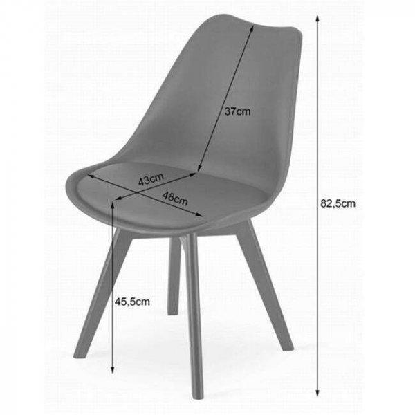 Skandináv stílusú szék, Mercaton, Mark, PP, fa, fehér és fekete,
49x55.5x82.5 cm, 49x55.5x82.5 cm