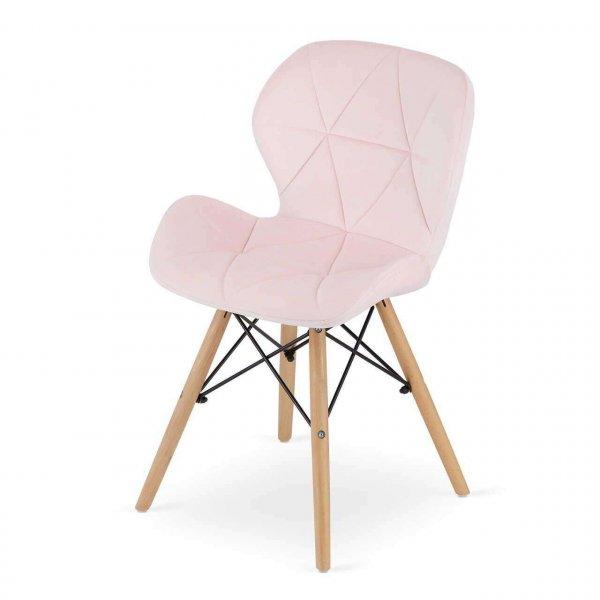 Skandináv stílusú szék, , Lago, bársony, fa, rózsaszín, 48x43x74 cm,
48x43x74 cm