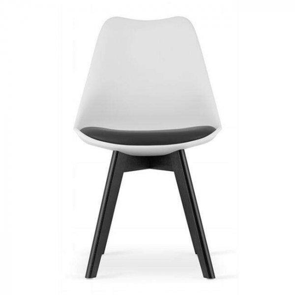 Skandináv stílusú szék, Mercaton, Mark, PP, fa, fekete-fehér, fekete
párna, 49x43x82 cm, 49x43x82 cm