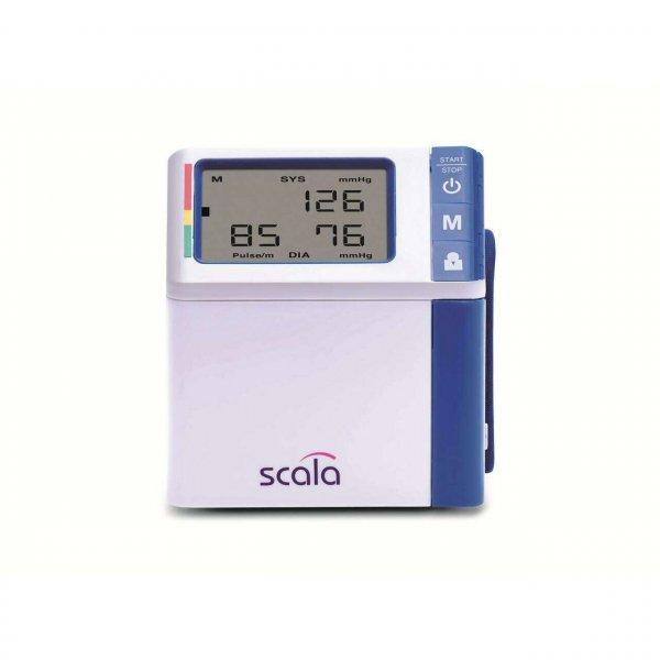 Automatikus digitális csuklós vérnyomásmérő, ultravékony, 2x50 memória,
WHO indikátor, ritmuszavar-érzékelés, SCALA SC7130