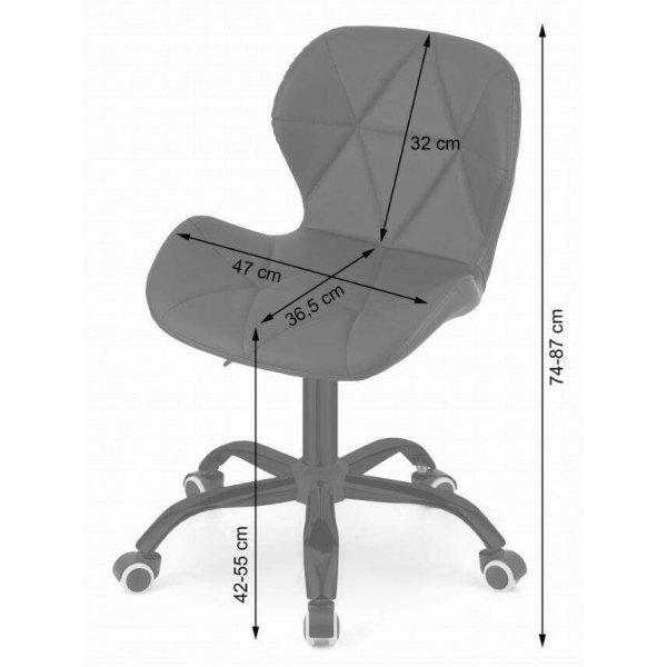 Irodai szék, , Noto, öko-bőr, fekete, 53,5x57x87 cm, 53.5x57x87 cm