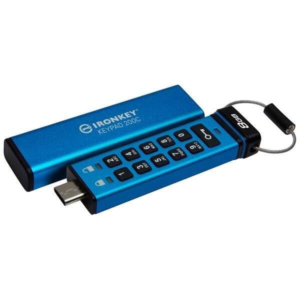 Kingston 8GB IronKey Keypad 200C USB3.2 Kék