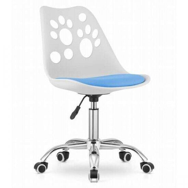 Irodai szék, Mercaton, Print, forgó, PP, fehér és kék, 50x57x93.5 cm