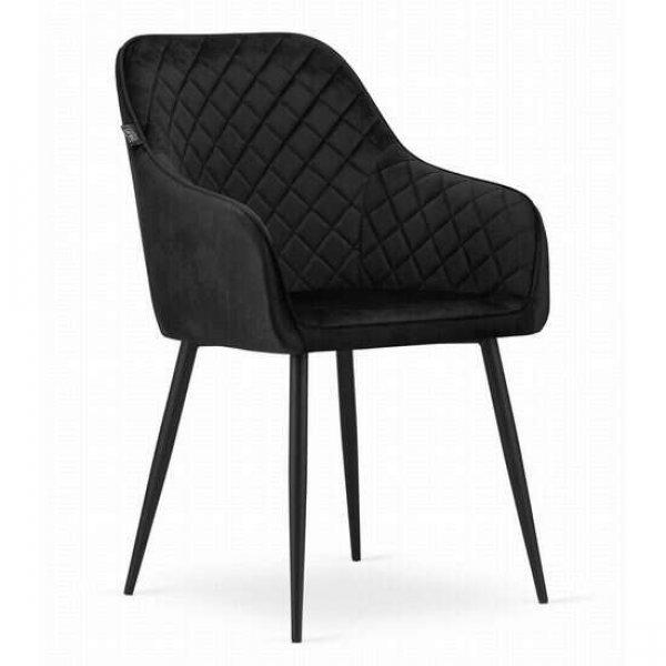 Konyha/nappali szék, Mercaton, Nugát, bársony, fém, fekete, 58x54.5x91 cm