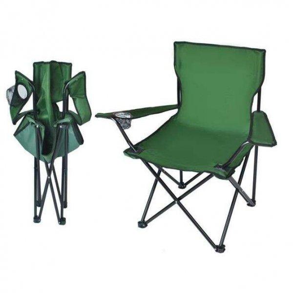 Mercaton® összecsukható szék háttámlával és karfákkal horgászathoz
vagy kempingezéshez, fém vázzal, Poliészter, Huzattal, Maximum 120 kg, 80 x
44 x 80 cm, Zöld