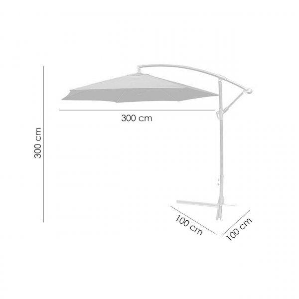 Kerti napernyő vagy terasz, banánközös, bordó, 300 cm, Victoria 54243