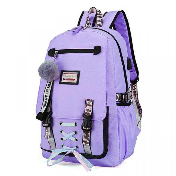 Smart Mercaton® hátizsák gyerekeknek, Vízálló anyag, USB port,
Lopásgátló zár, 20 – 35 L, 30 x 14 x 47 cm, Lila