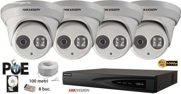 Komplett Hikvision IP analóg kamera rendszer 4 db STARLIGHT beltéri kamera,
2MP Full HD 1080p, IR 30m