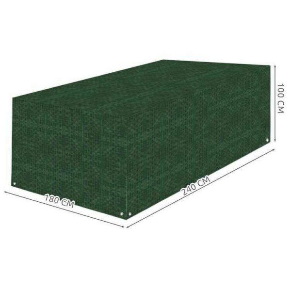 Kerti bútor védőburkolata, polietilén, zöld, 240x180x100 cm, Isotrade