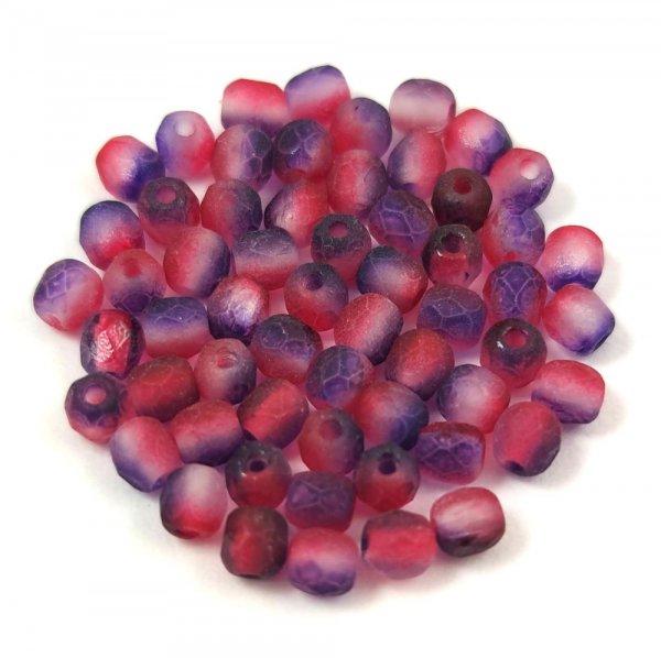 Cseh csiszolt golyó gyöngy - Crystal Matt Cherry Purple Blend - 3mm