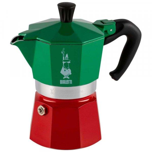 Bialetti Kotyogós kávéfőző 3 csészés #zöld-vörös