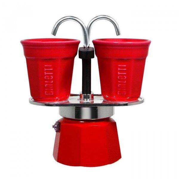 Bialetti mini Express 2 személyes kávéfőző ajándék szett piros
(kávéfőző + 2 pohár) (6190)