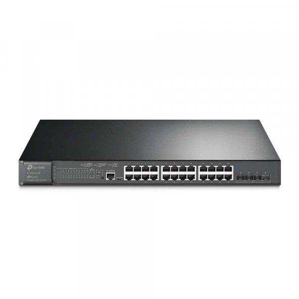 TP-Link TL-SG3428X Switch 24x1000Mbps + 4x10G SFP+ + 2xkonzol port,
Menedzselhető, TL-SG3428X