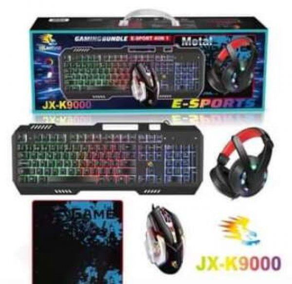 JX-K9000 Gamer szett Billenytűzet+Egér+Headset+Egérpad