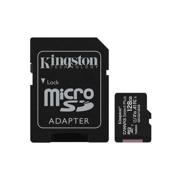 128GB microSDXC Kingston Canvas Select Plus CL10 memóriakártya + adapter
(SDCS2/128GB)