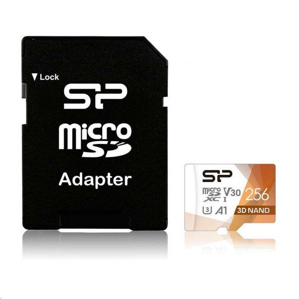 256GB microSDXC memória kártya Silicon Power Superior Pro + adapter
(SP256GBSTXDU3V20AB)