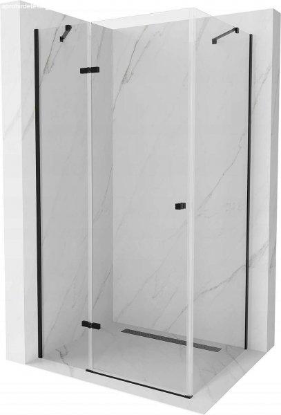Mexen Roma Zuhanykabin nyíló ajtóval   80 x 70 cm,  átlátszó üveg, 
fekete - 854-080-070-70-00 Nyiló ajtós