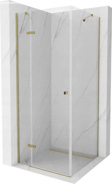 Mexen Roma Zuhanykabin nyíló ajtóval   80 x 80 cm,  átlátszó üveg,  arany
 - 854-080-080-50-00 Nyiló ajtós
