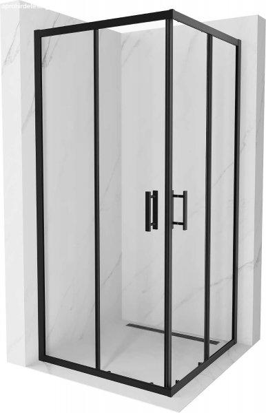 Mexen Rio Zuhanykabin Toló ajtóval  90 x 90 cm,  átlátszó üveg,  fekete  -
860-090-090-70-0 Toló ajtós