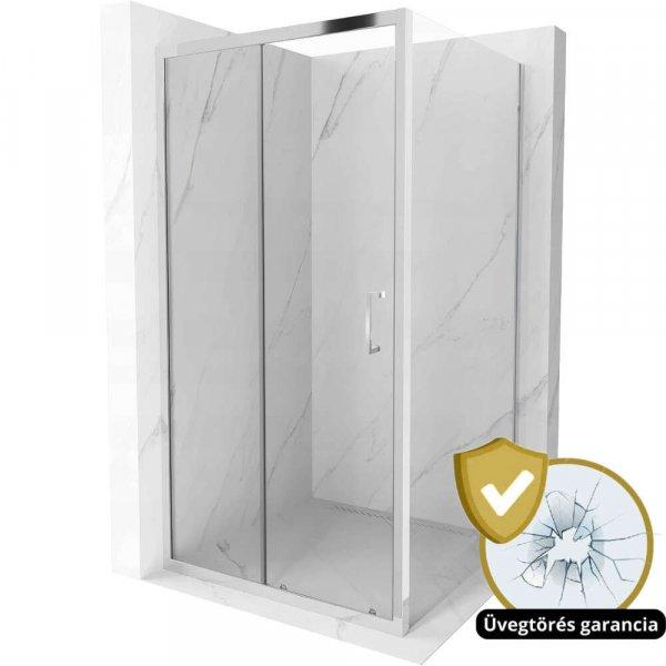 HD Paris aszimmetrikus szögletes tolóajtós zuhanykabin 6 mm vastag
vízlepergető biztonsági üveggel, krómozott elemekkel, 195 cm magas