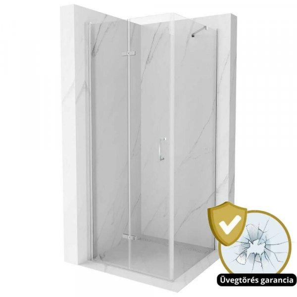 HD Porto szögletes összecsukható nyílóajtós zuhanykabin 6 mm vastag
vízlepergető biztonsági üveggel, krómozott elemekkel, 195 cm magas