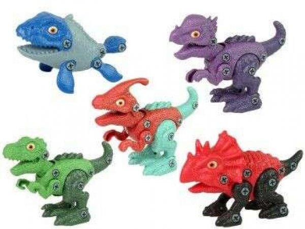 5 db dinoszaurusz készlet gyerekeknek, csavarhúzó játékok, 10419