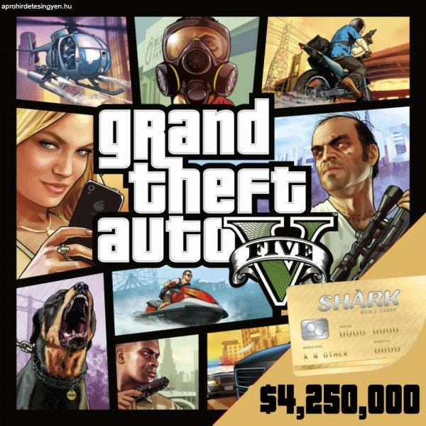 Grand Theft Auto V + Whale Shark Cash Card ($4.250.000) (Digitális kulcs - PC)