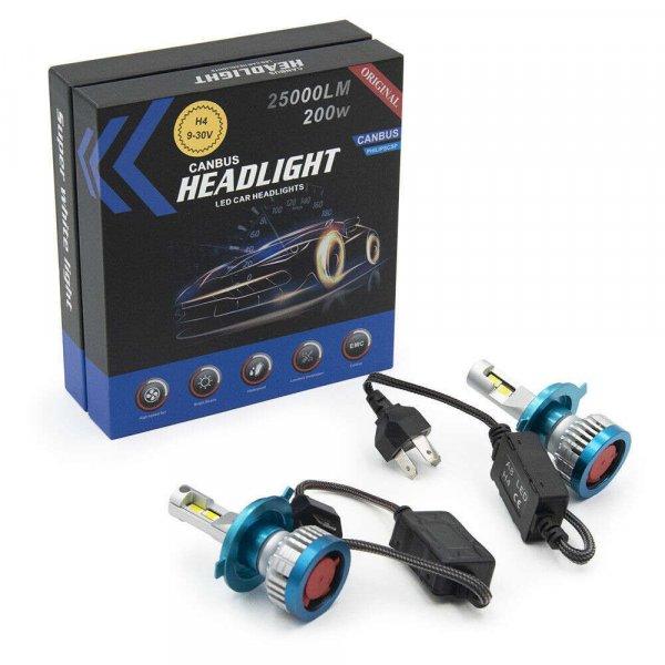 Autós LED fényszóró szett (H4, 200W)