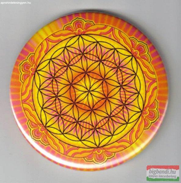 Életvirága mandala – fém hűtőmágnes (Ø 6cm) kör forma