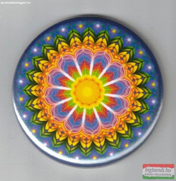 Harmónia mandala – fém hűtőmágnes (Ø 6cm) kör forma