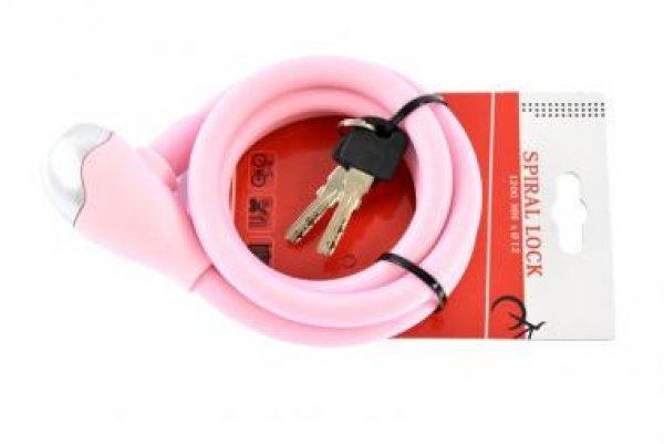 Lakat kulcsos spirál 10×1200 szilikon pink