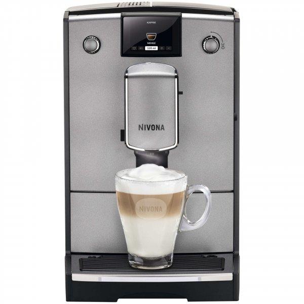 Automata kávégép Nivona CafeRomatica 695 matt titán, automata cappuccino
készítő, színes kijelző, az italok erősségének és hőmérsékletének
beállítása, 2.2 literes víztartály, 250 g űrtartalmú kávébab tartály,
használhat őrölt kávét