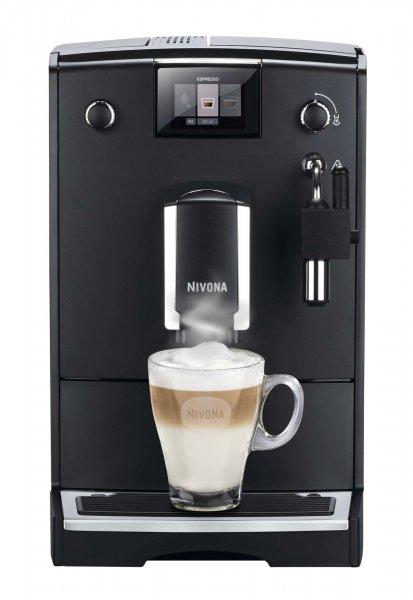 Automata kávégép Nivona CafeRomatica 550 matt fekete, automata cappuccino
készítő, színes kijelző, az italok erősségének és hőmérsékletének
beállítása, 2.2 literes víztartály, 250 g űrtartalmú kávébab tartály,
használhat őrölt kávét
