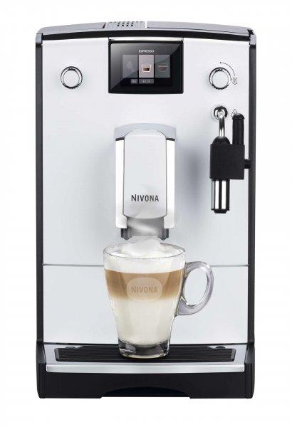 Automata kávégép Nivona CafeRomatica 560 matt fehér, automata cappuccino
készítő, színes kijelző, az italok erősségének és hőmérsékletének
beállítása, 2.2 literes víztartály, 250 g űrtartalmú kávébab tartály,
használhat őrölt kávét