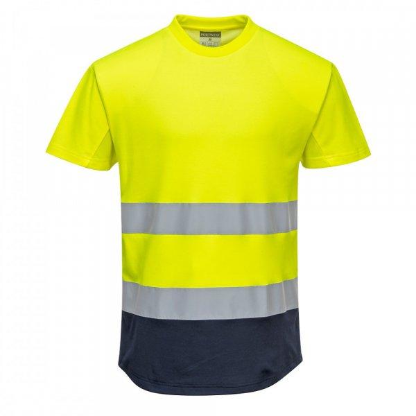 Portwest Kéttónusú Mesh póló (sárga / tengerészkék 2XL)