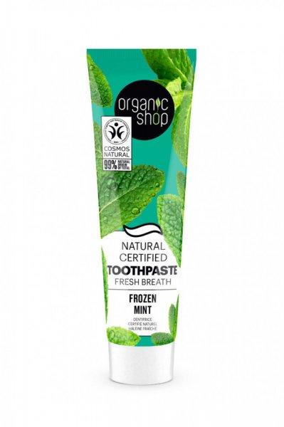 Organic Shop bio “frozen mint “ minősített fehérítő fogkrém mentával
és szénnel 100 g