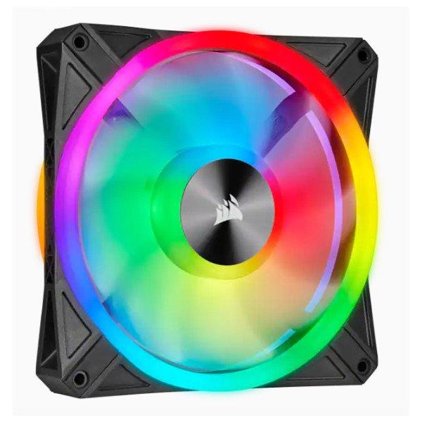 CORSAIR Rendszerhűtő Ventilátor, iCUE QL140 RGB, 14cm, fekete