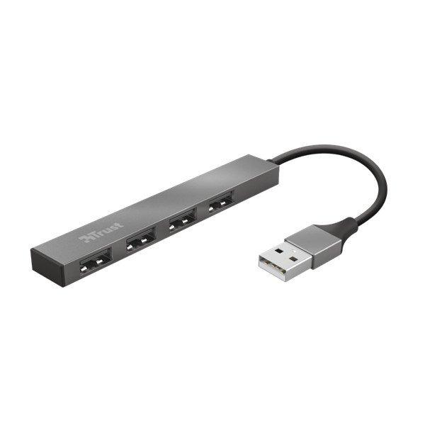 TRUST 23786 trust usb hub - halyx mini (4port usb2.0; aluminium)