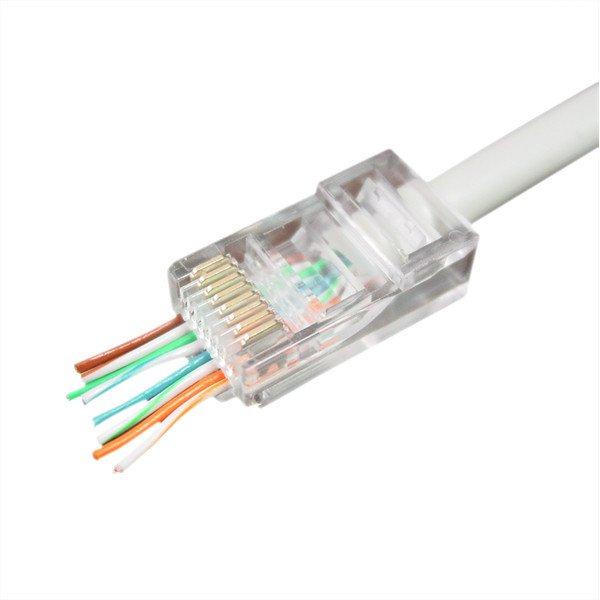 RJ45 Cat5 átfűzhető csatlakozó UTP kábelre, 8P8C - 100db/csomag