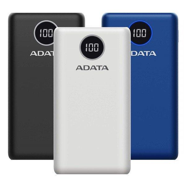 ADATA Akkubank - P20000QCD 20000mAh (Powerbank, 2xUSB-A, 1xUSB-C, kijelző,
fehér)